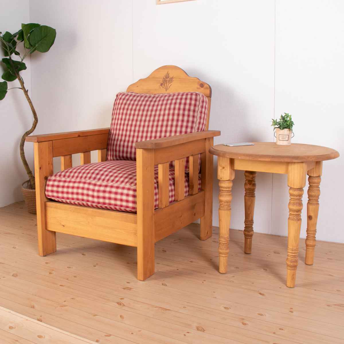 ソファ 一人掛け 幅75cm 天然木 カントリー調 （ 1人用 ソファー 北欧