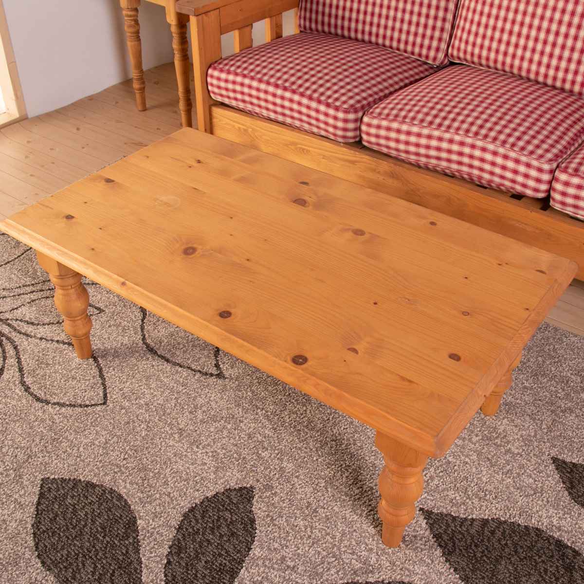 ローテーブル 小さめ 幅105cm 天然木 カントリー調 （ センター