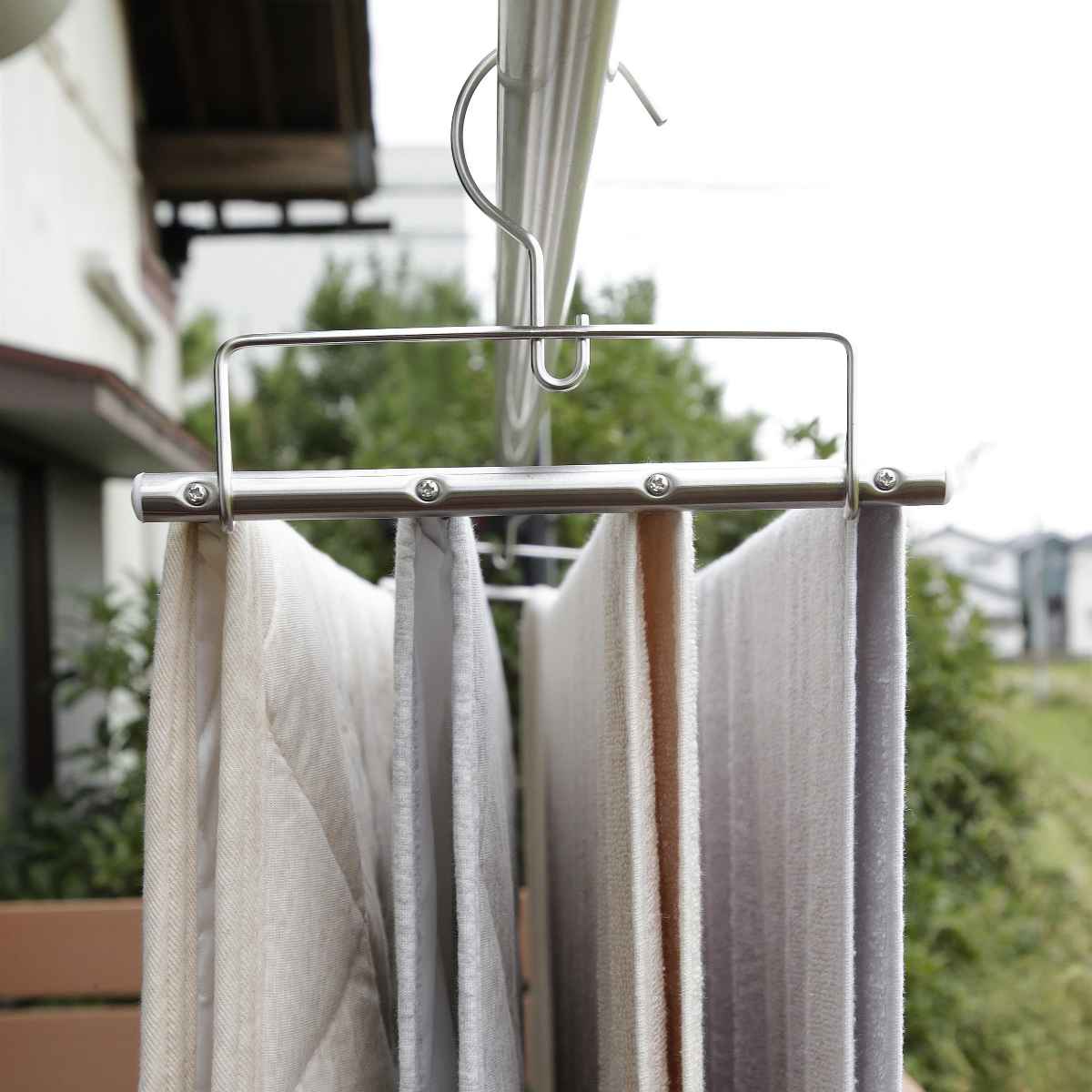 シーツハンガー ステンレス スライド シーツ・敷パットハンガー 4連 