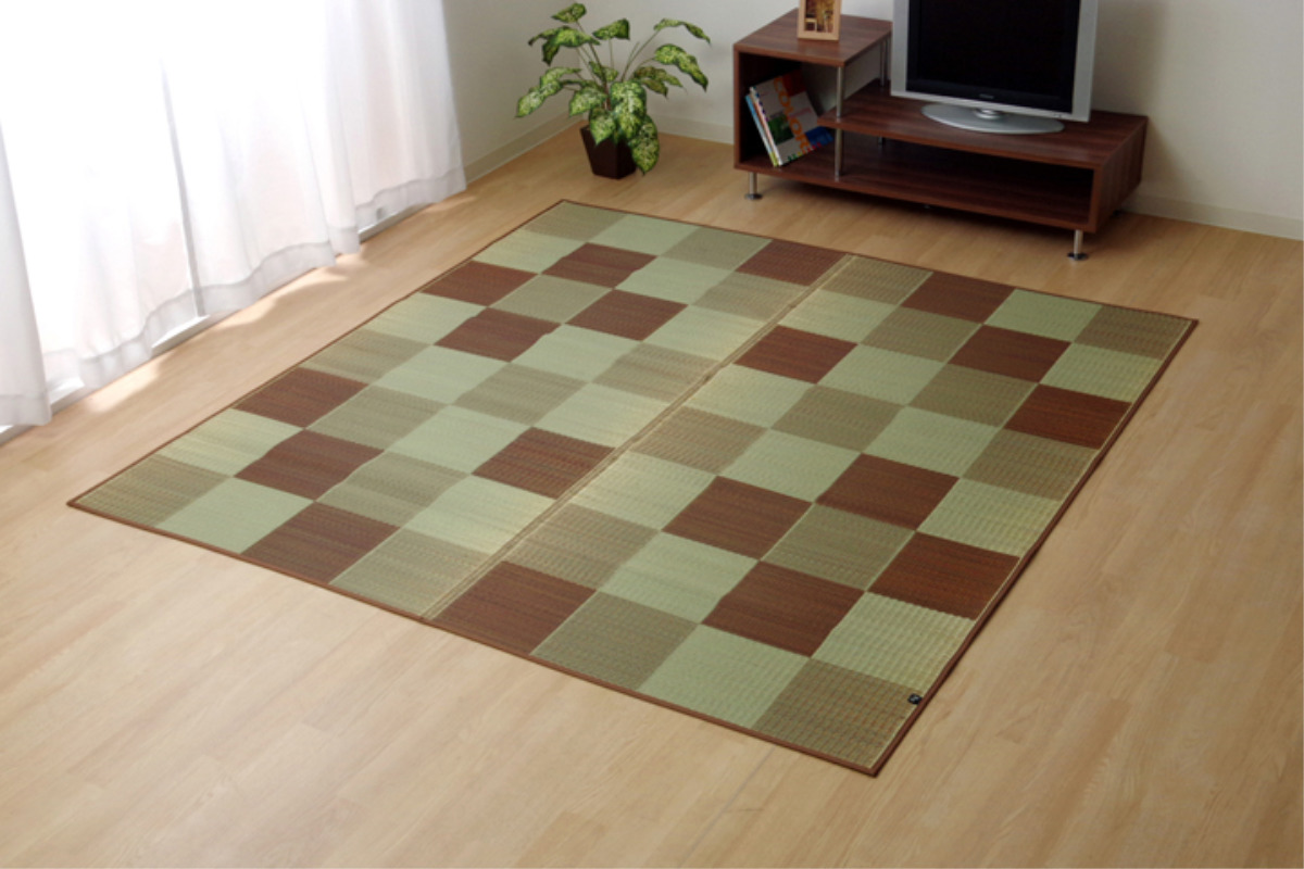 イケヒコ ラグ い草 純国産 い草ラグカーペット Fブロック2 約191