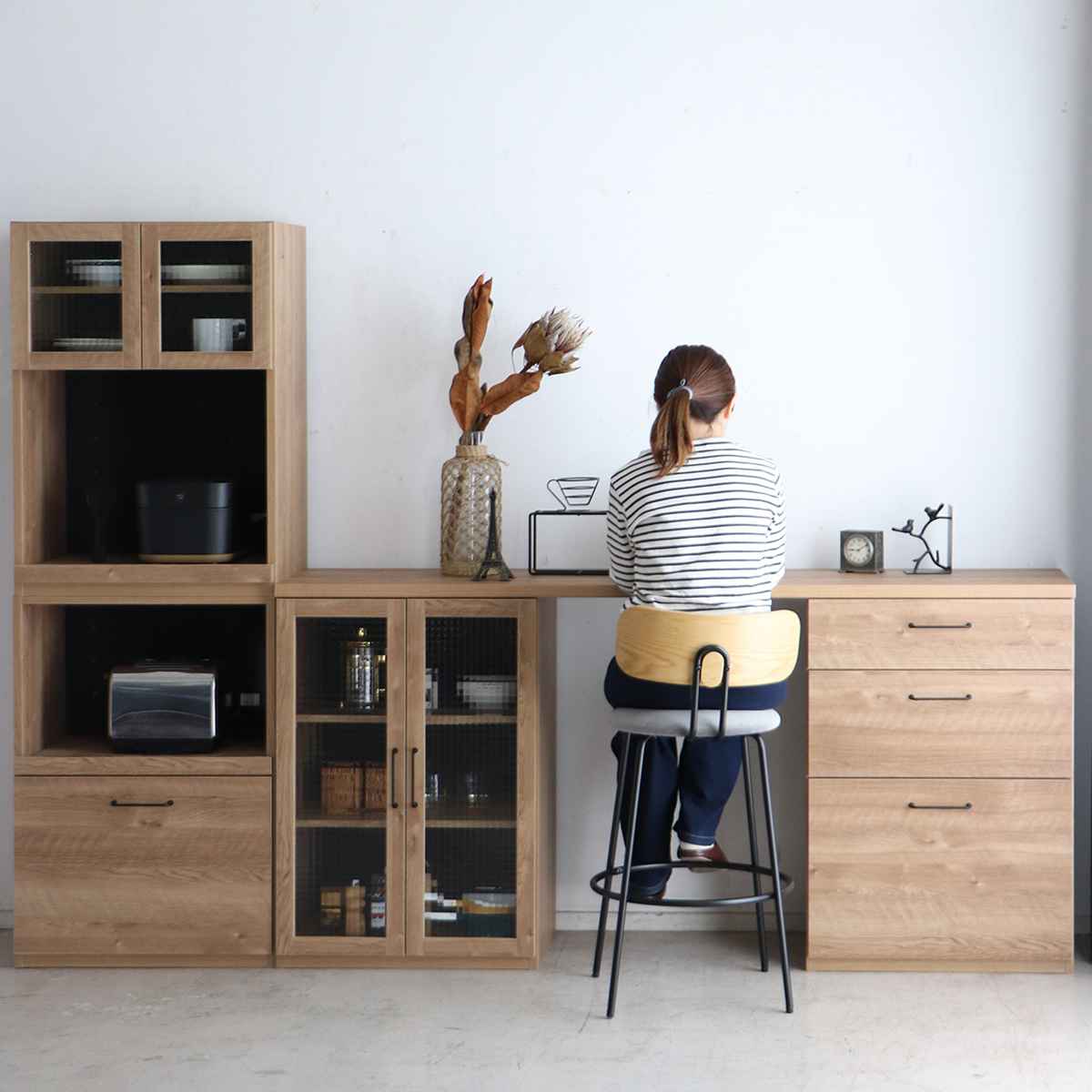 東馬（Tohma） 組合せ家具 キャビネット ガラス戸タイプ TRACT 約幅