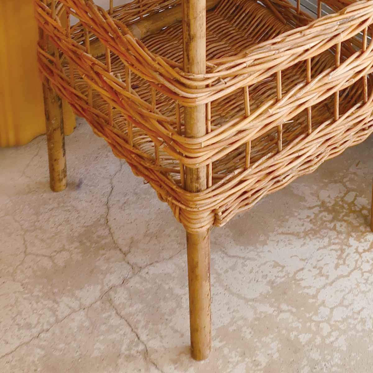 Creer AROROG 2段バスケット ランドリーバスケット 高さ62cm ラタン