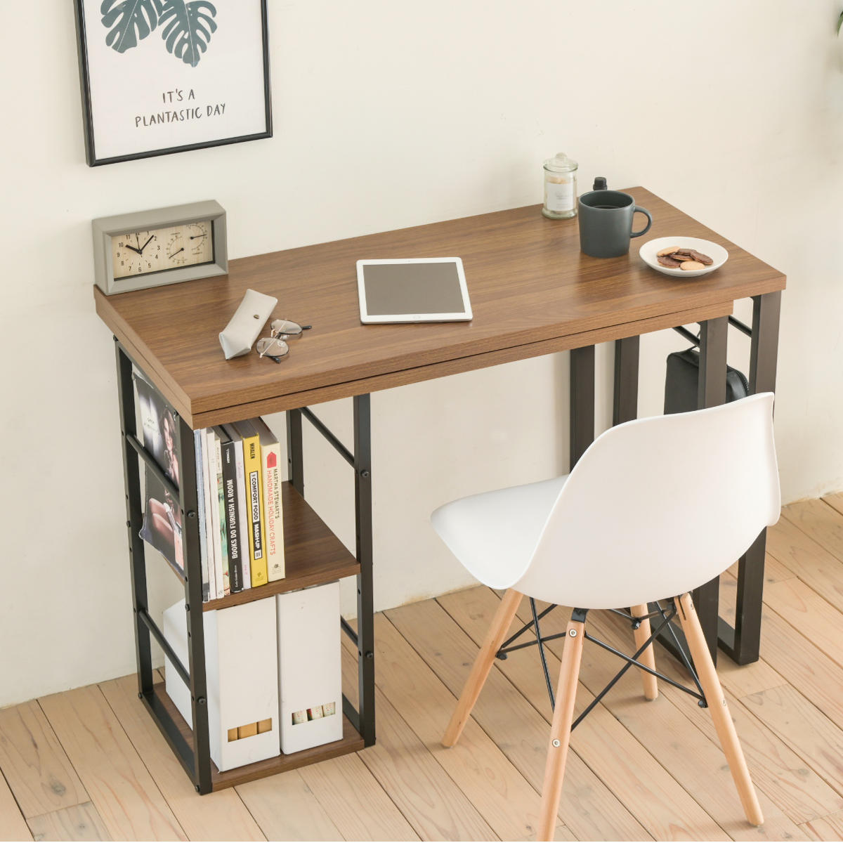 JK-PLAN（ジェイケイ・プラン） パソコンデスク I字型 省スペース 広い