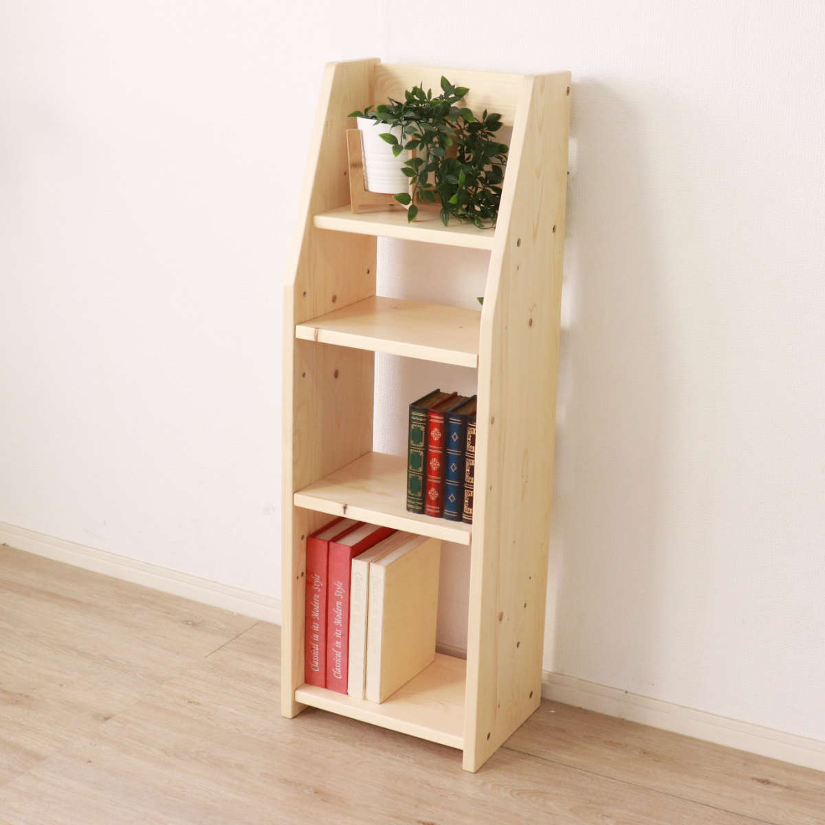 ラック 木製 サイドラック デスク用 天然木 （ 本棚 棚 デスクサイド