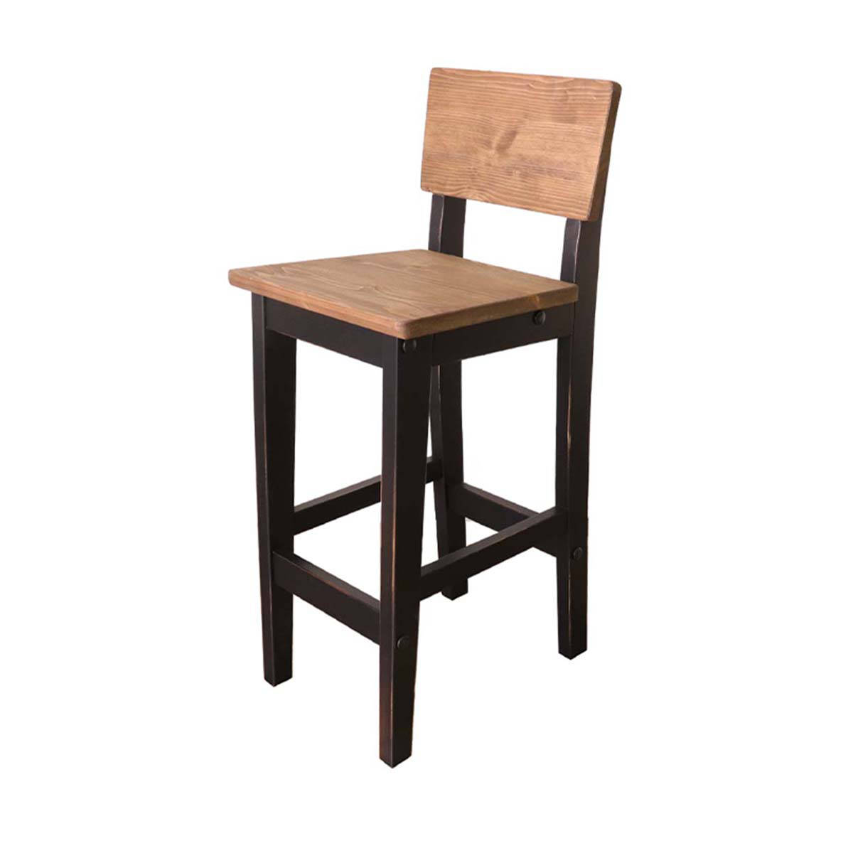 カウンターチェア 木製 オシャレ 背もたれ付き ヴィンテージ風