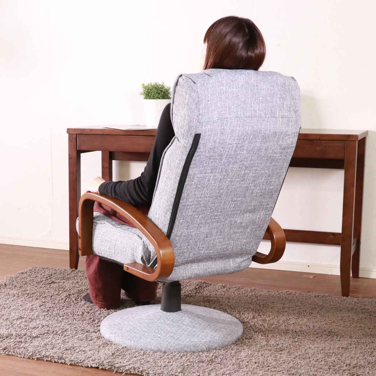 高座椅子 高齢者 回転 リクライニング ヘッドレスト可動 座面高44