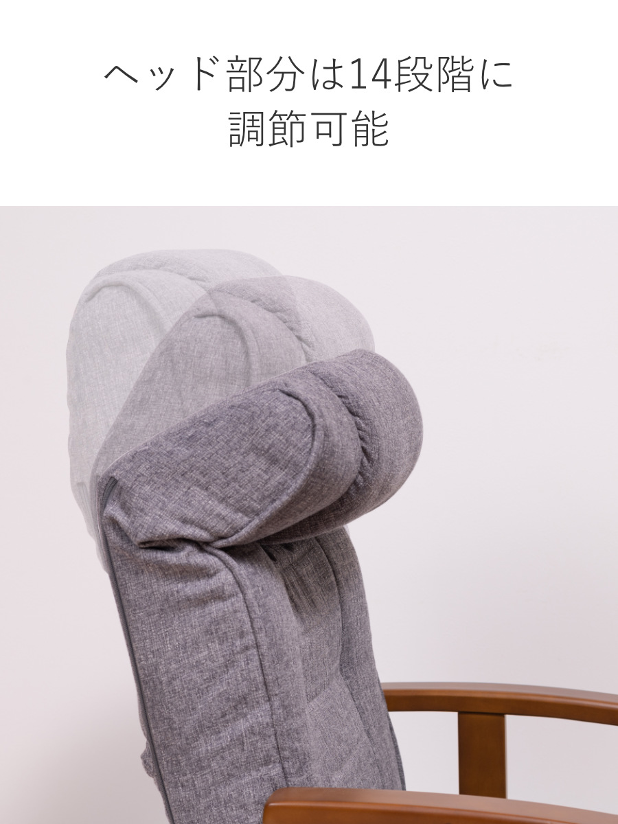座椅子 回転式 座面高23cm 14段階リクライニング ハイバックタイプ