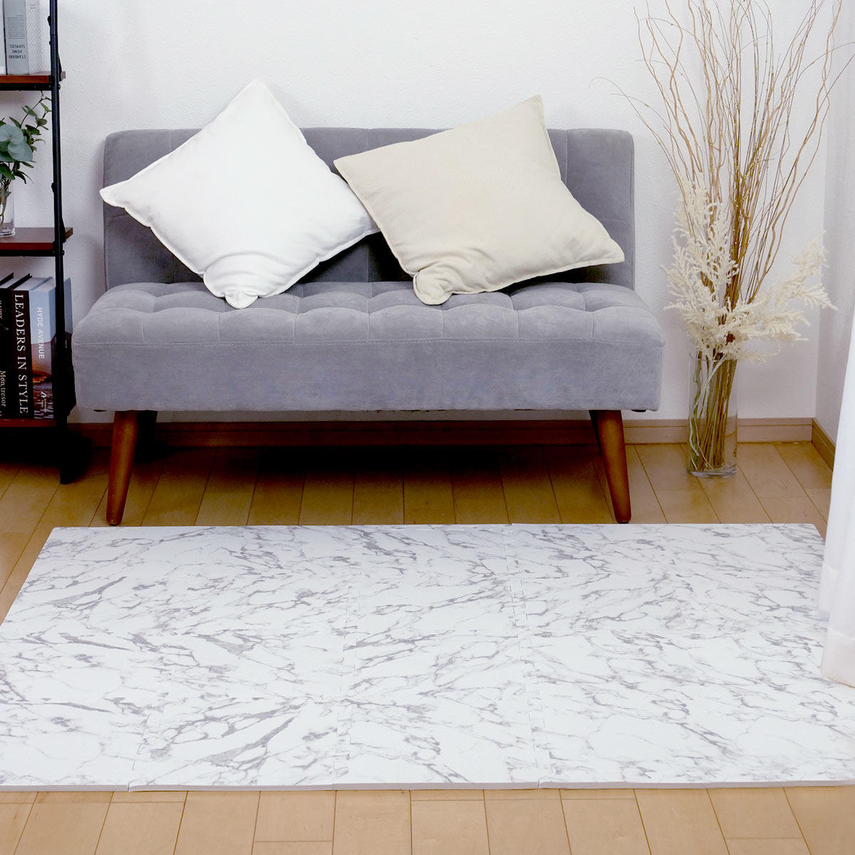 ジョイントマット 抗菌加工 大理石柄 約30×30cm 厚さ約10mm 9枚入り