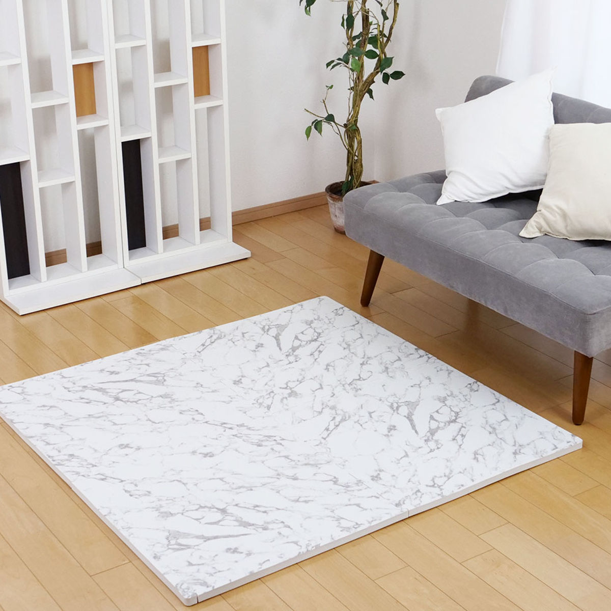 ジョイントマット 大判 抗菌加工 約60×60cm 厚さ約20mm 大理石柄 4枚