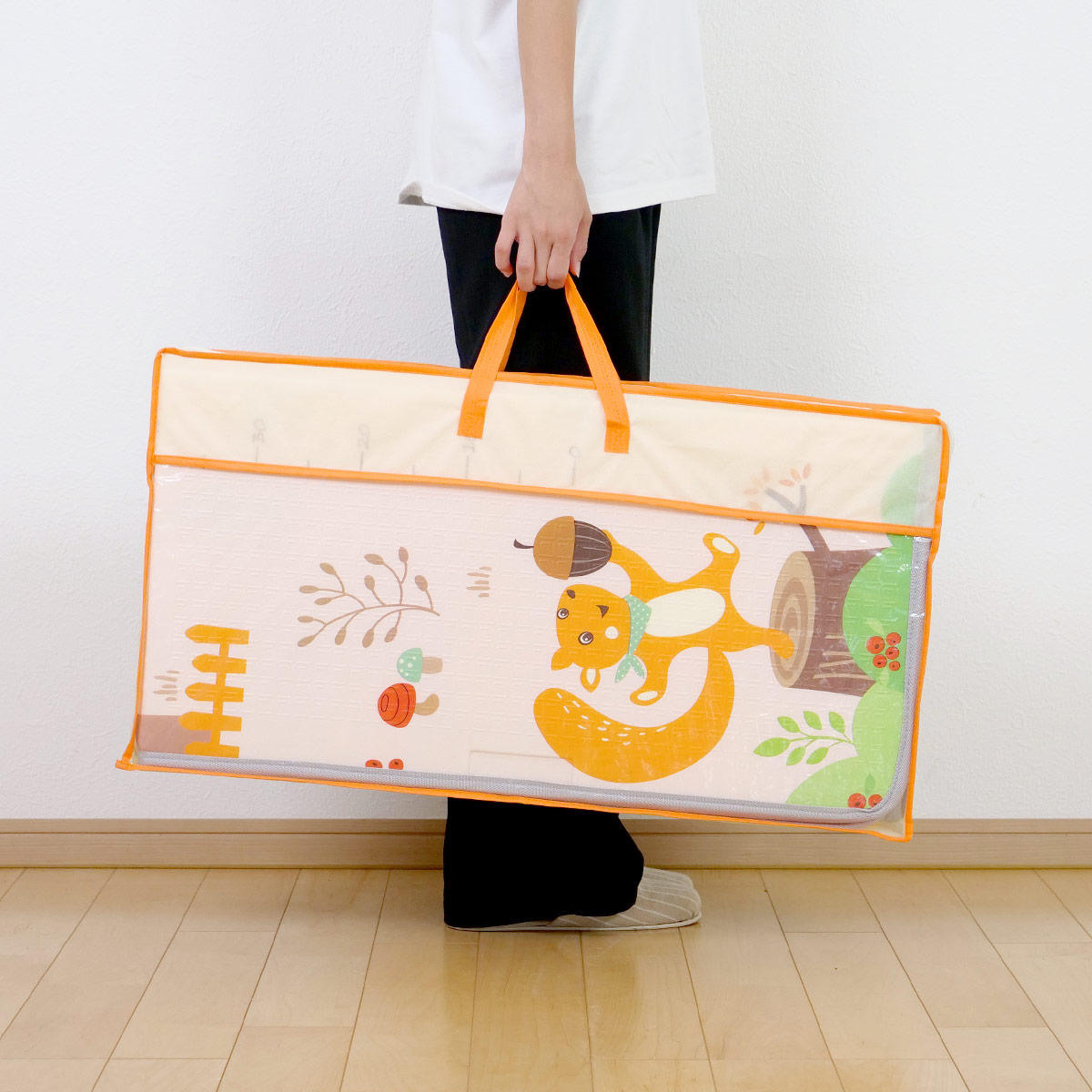 プレイマット 折りたたみ式 リバーシブル エンボス加工 フチ付き 約150