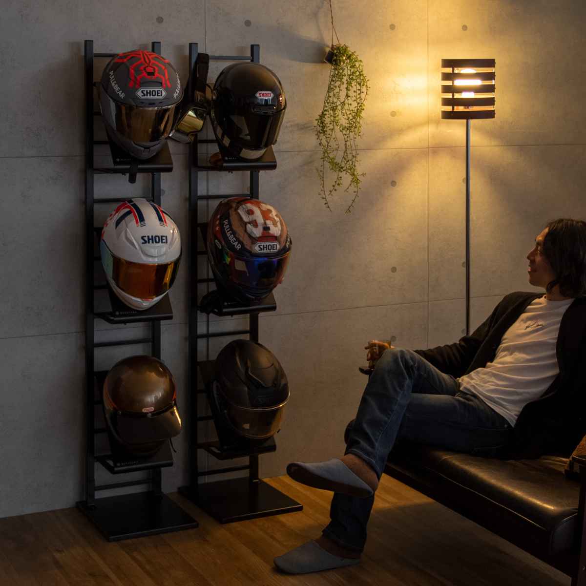 宮武製作所 ヘルメットスタンド ディスプレイラック GALEA 幅30cm