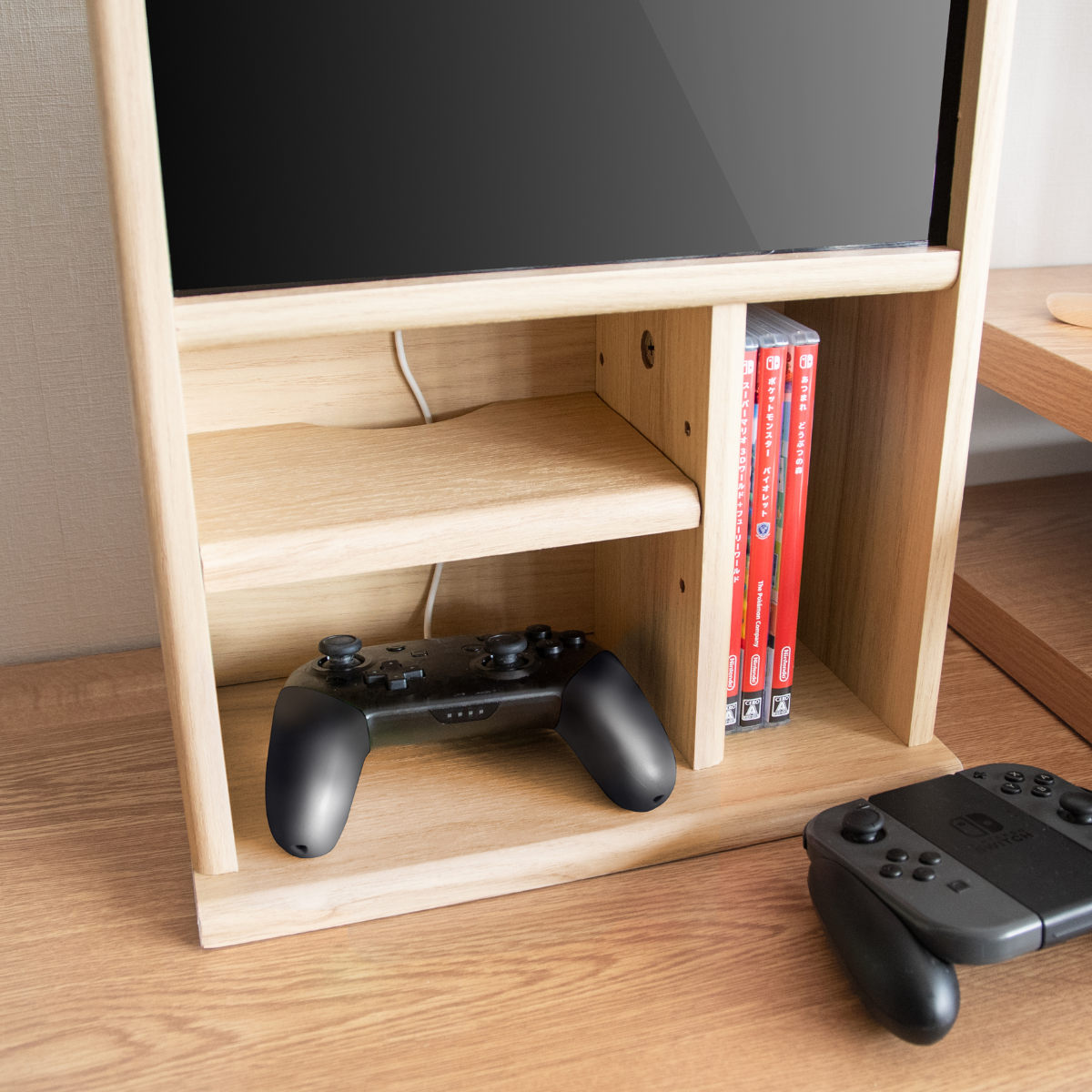 ゲーム機ラック 強化ガラス前板 REGABO 幅30cm （ ゲーミングラック