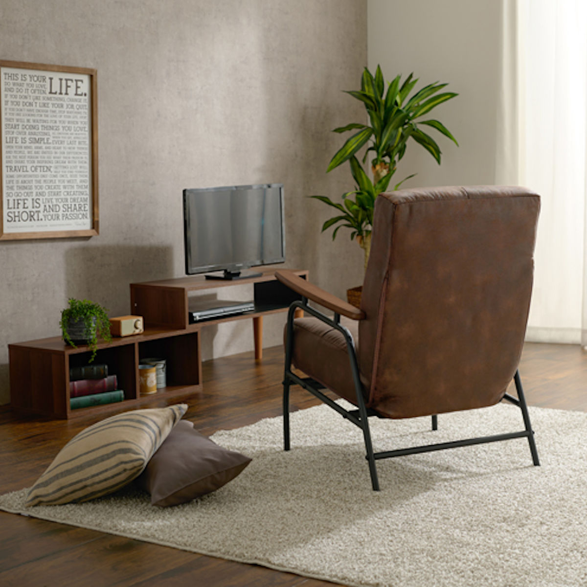 HAGiHARA（萩原） ソファ 一人掛け オットマン付き リクライニング