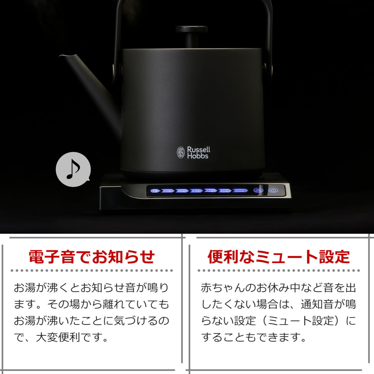 RUSSELL HOBBS Russell Hobbs 電気ケトル 600ml 温度調節付き