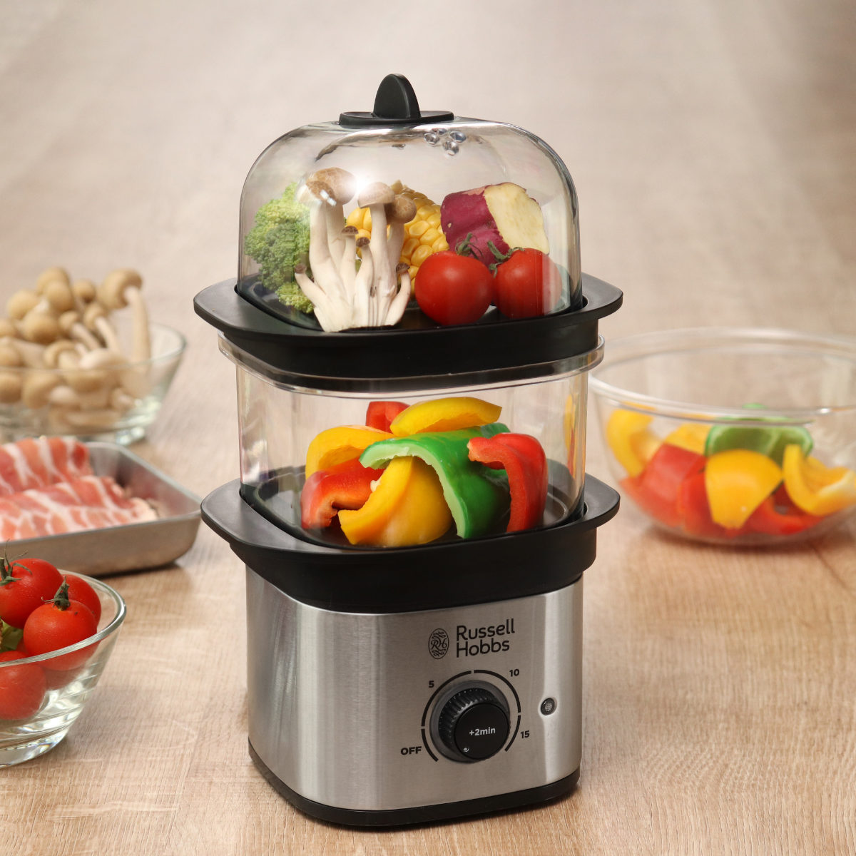 RUSSELL HOBBS（ラッセルホブス） 特典付き 電動蒸し器 2段 クイック