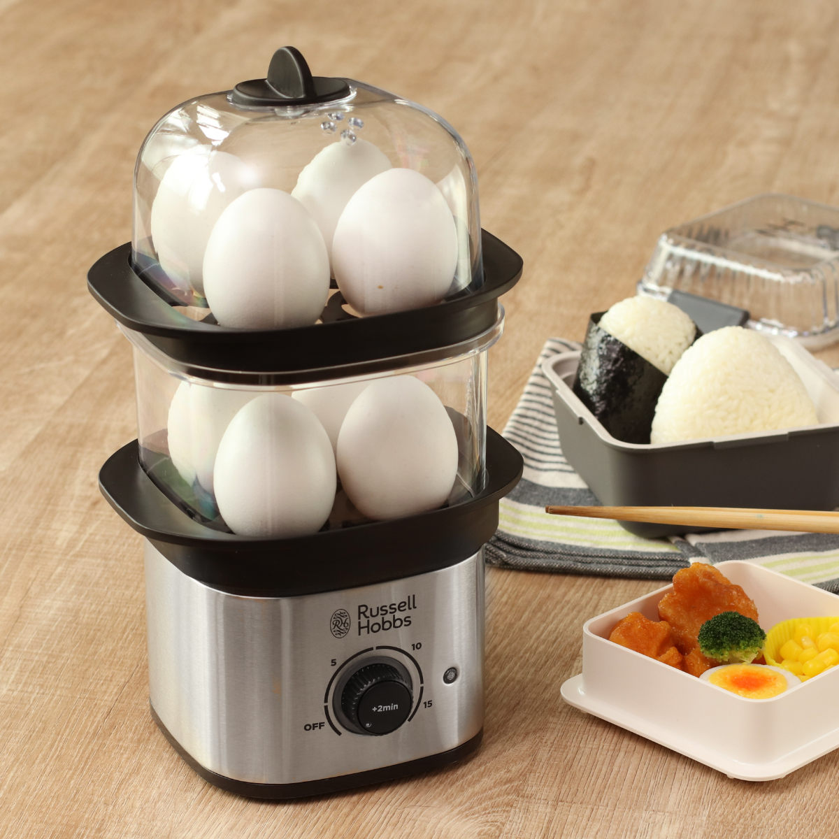 RUSSELL HOBBS（ラッセルホブス） 特典付き 電動蒸し器 2段 クイック