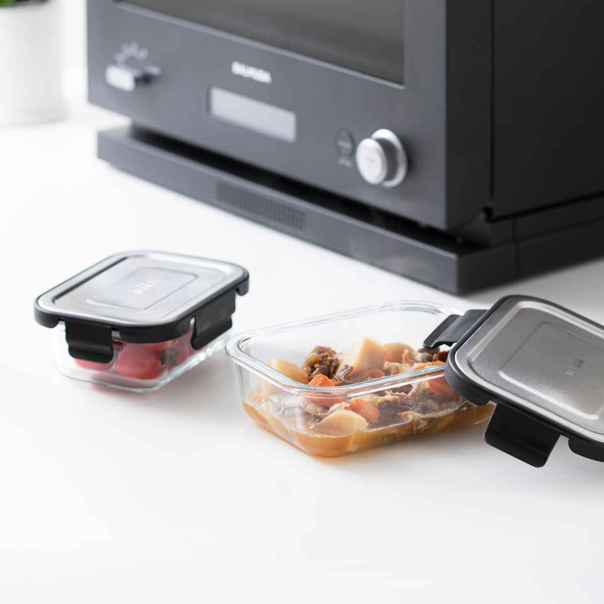 ＆NE ＆NE nikii 保存容器 650ml 耐熱ガラス保存容器 ステンレス蓋 M