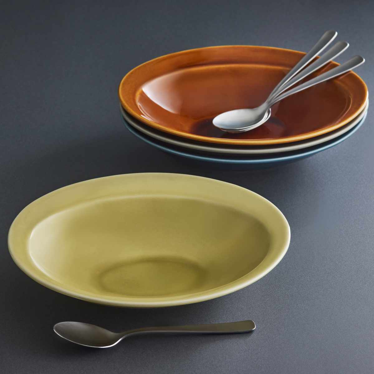 カレー皿 スプーンセット 25cm 逸品窯 陶磁器 （ 食洗機対応 電子