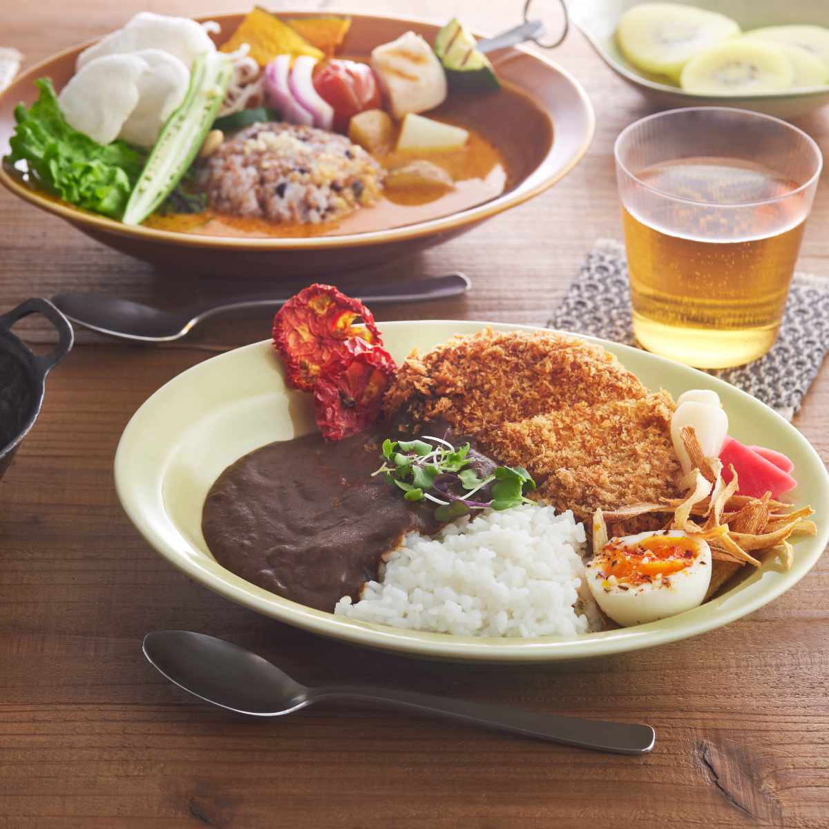 カレー皿 スプーンセット 25cm 逸品窯 陶磁器 （ 食洗機対応 電子