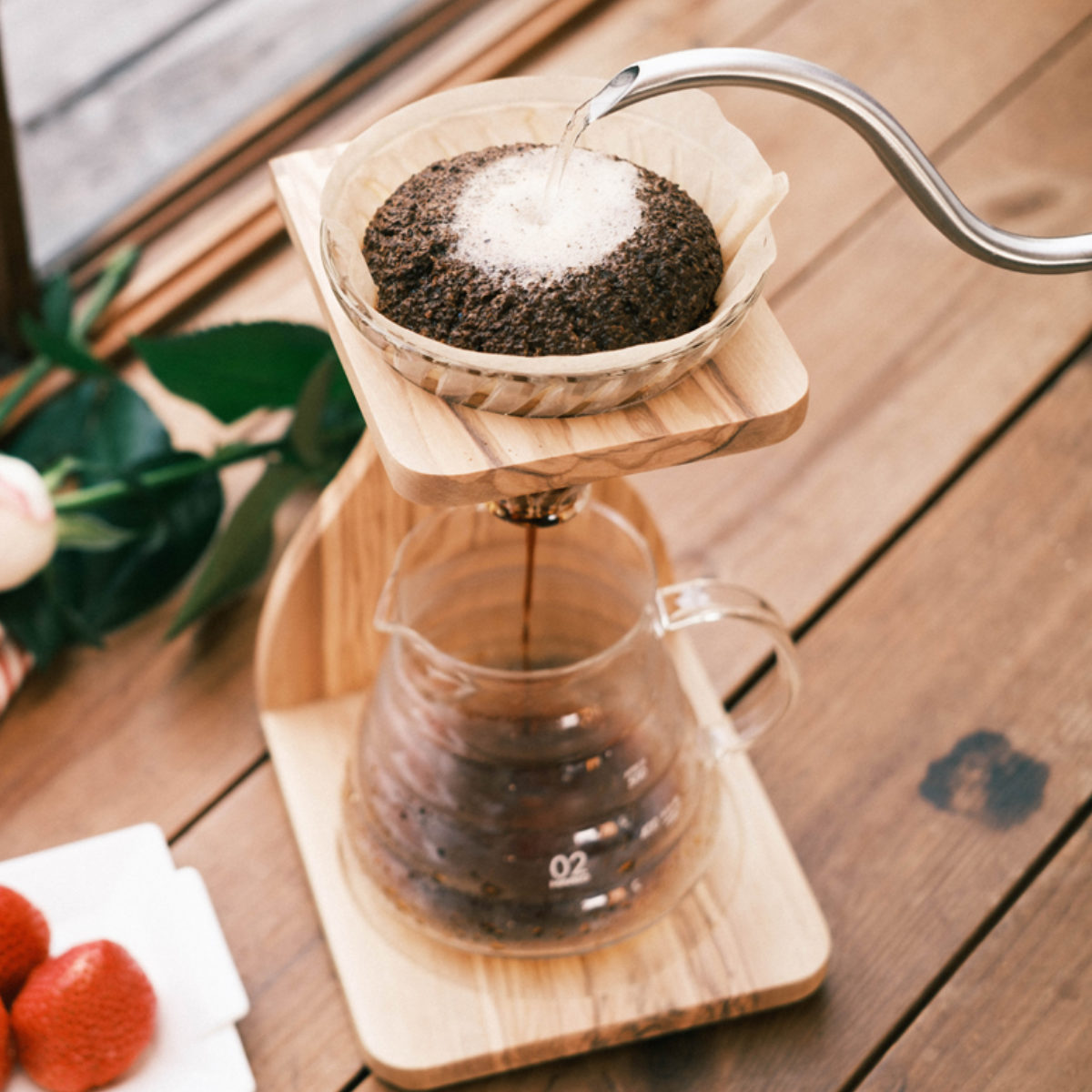 HARIO（ハリオ） コーヒー ドリッパーセット 1〜4杯用 V60 オリーブ
