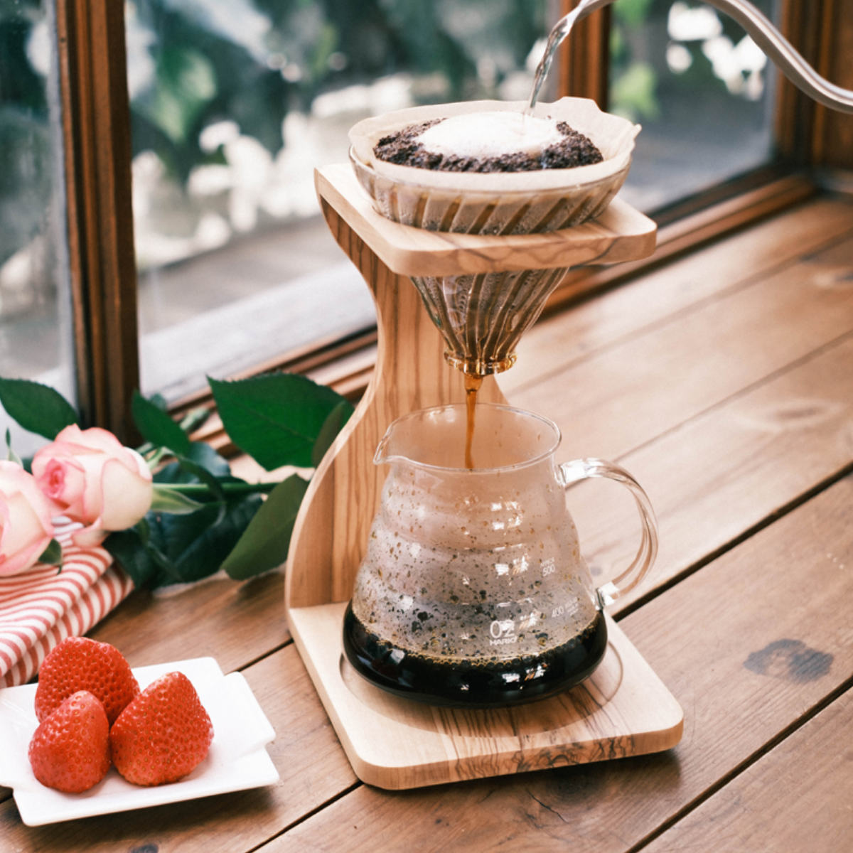 HARIO（ハリオ） コーヒー ドリッパーセット 1〜4杯用 V60 オリーブ