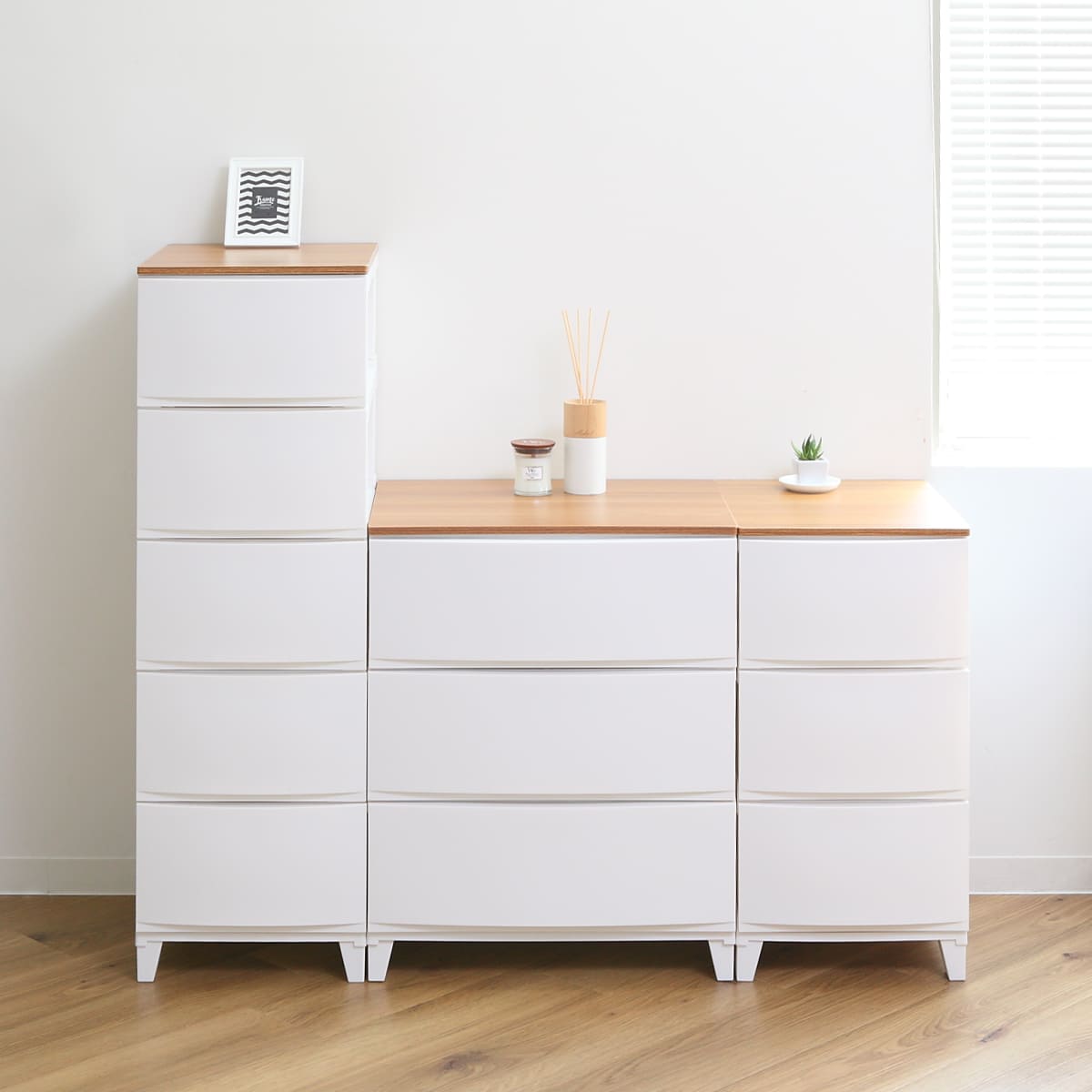 SANKA（サンカ） チェスト ルームスシェード木天板 3段 幅34×奥行42×高