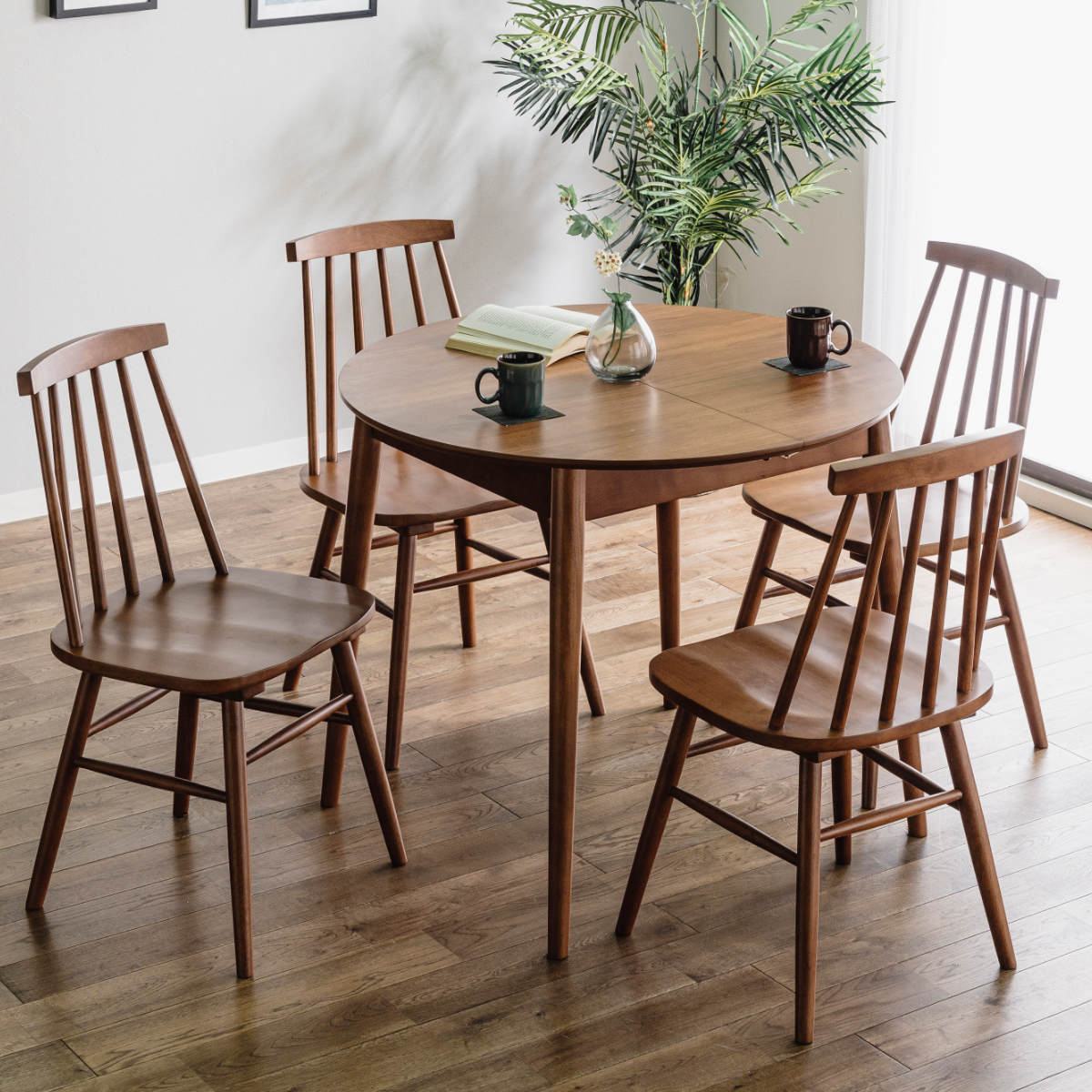 ダイニングチェア 2脚セット 背もたれ 木製 座面高42cm （ ウィンザー