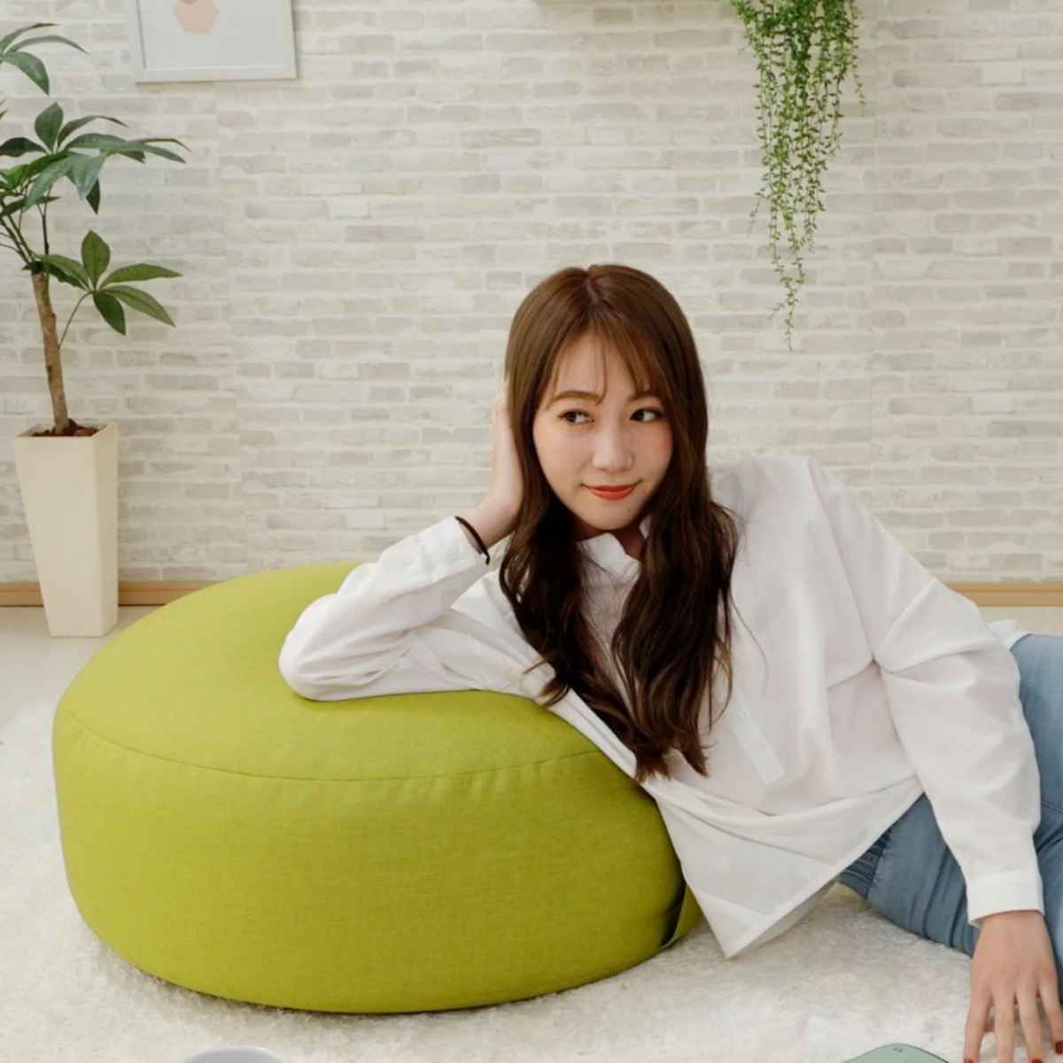 セルタン ビーズクッション 丸型 XLサイズ ダリアン 持ち手付