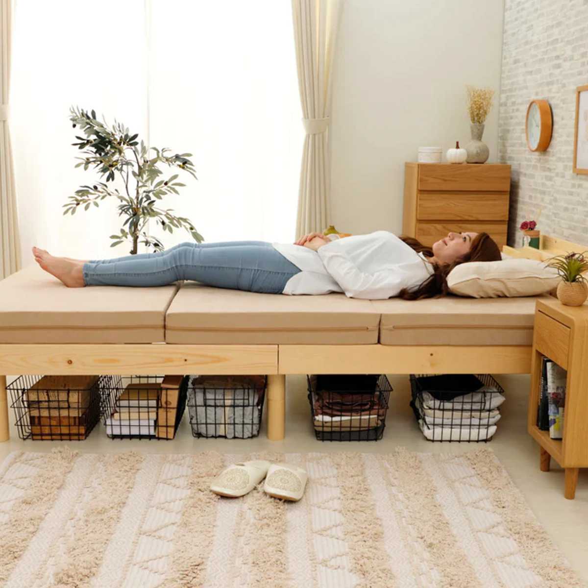 セルタン マットレス シングル ウレタン 三つ折れ 立て掛け収納 （ 3