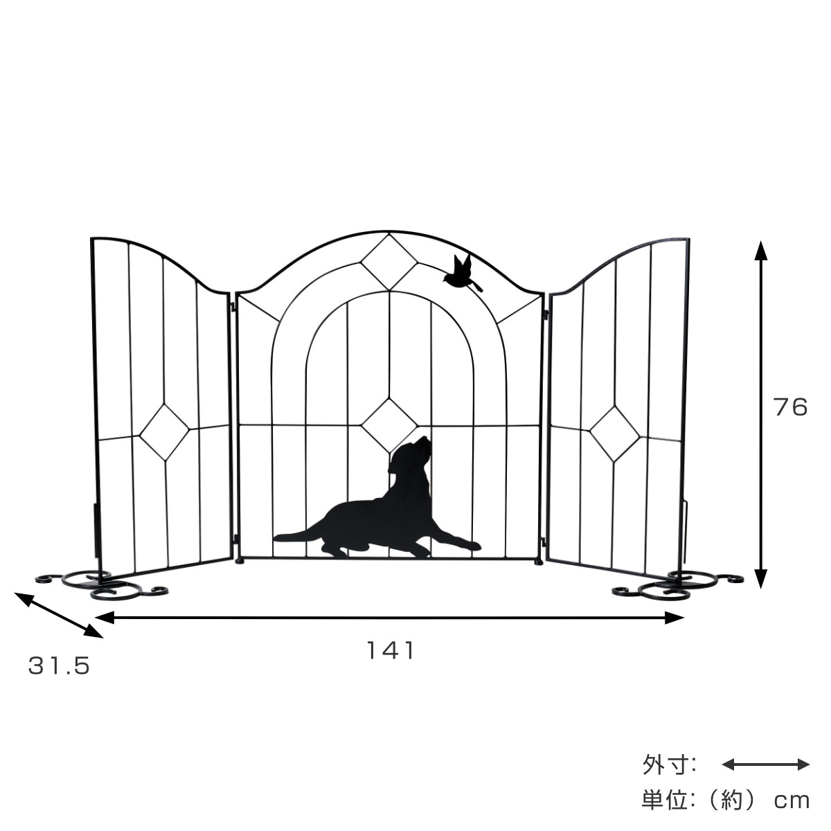 フェンス シルエットゲート DOG （ ペットゲート ドッグフェンス ドッグゲート ペットフェンス 柵 犬 ） : 437257 : リビングート  ヤフー店 - 通販 - Yahoo!ショッピング