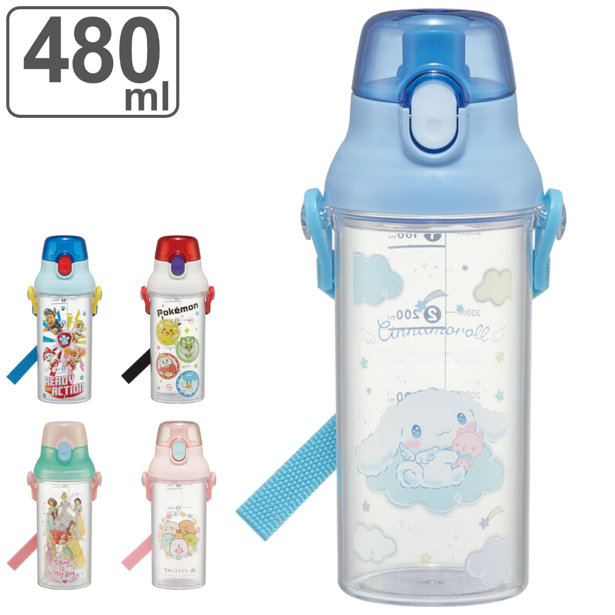 スケーター 水筒 480ml クリアマーカーボトル キャラクター