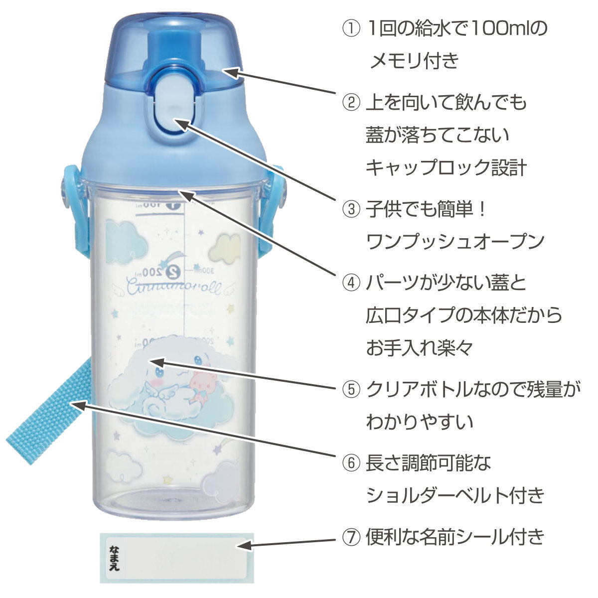 水筒 480ml クリアマーカーボトル キャラ...の詳細画像1