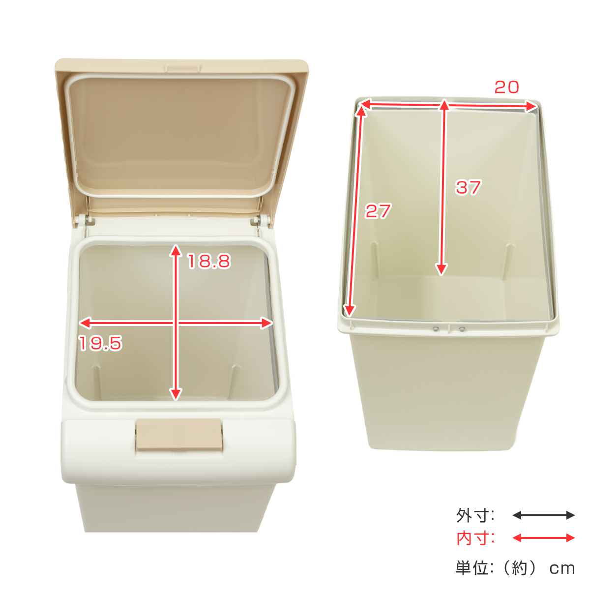 ゴミ箱 20L パッキン付 パッキンプッシュ ...の詳細画像4