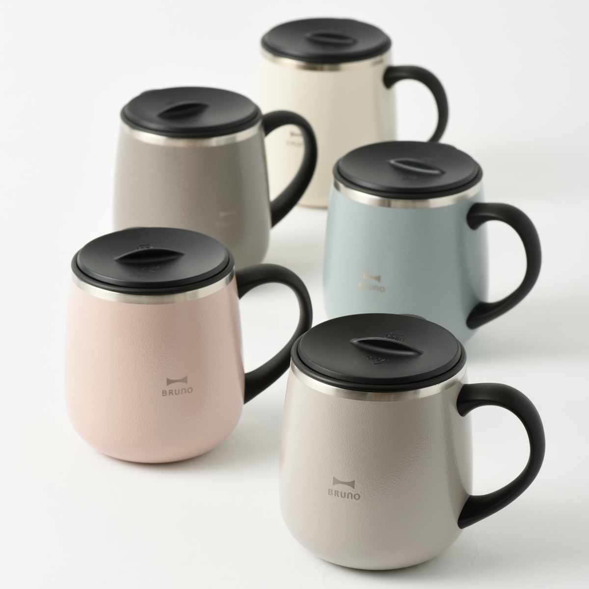 【美品】ナゴンスタンス　ウォータープルーフ　トップス　グレー BRUNO（ブルーノ） マグカップ 320ml 蓋つきステンレスマグ short