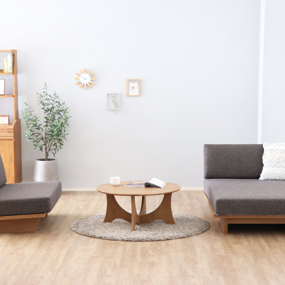 東馬（Tohma） ローテーブル 丸型 高さ36cm センターテーブル メディチ