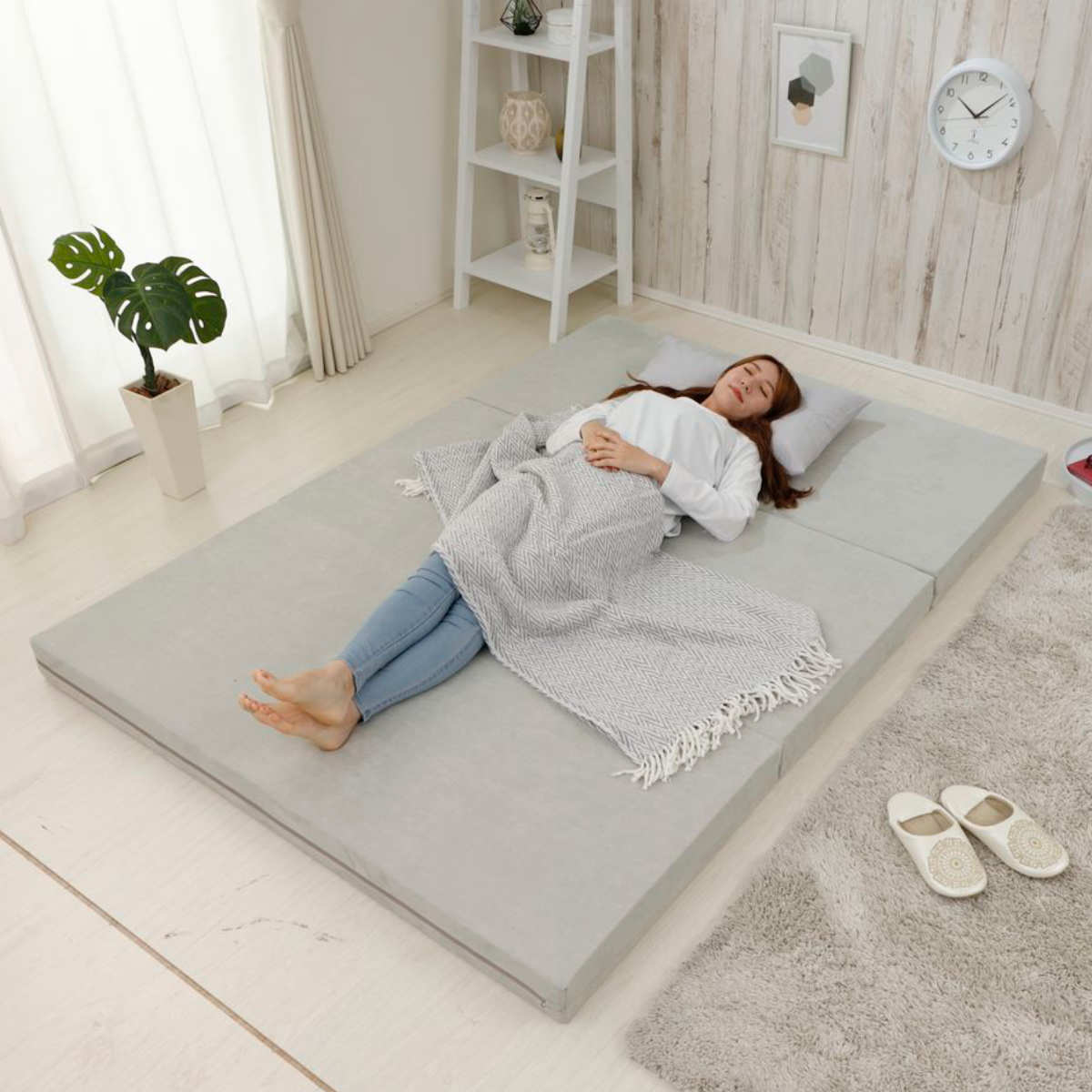 セルタン マットレス ダブル ウレタン 三つ折れ 立て掛け収納 （ 3