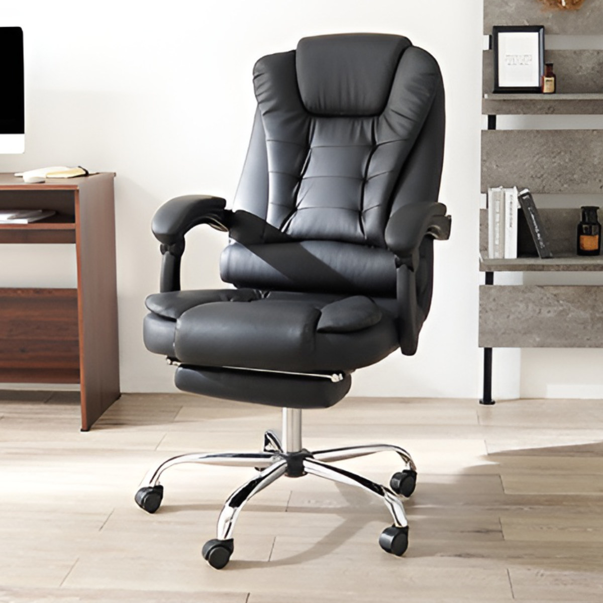 HAGiHARA（萩原） リクライニングチェア 回転式 一人用 フットレスト