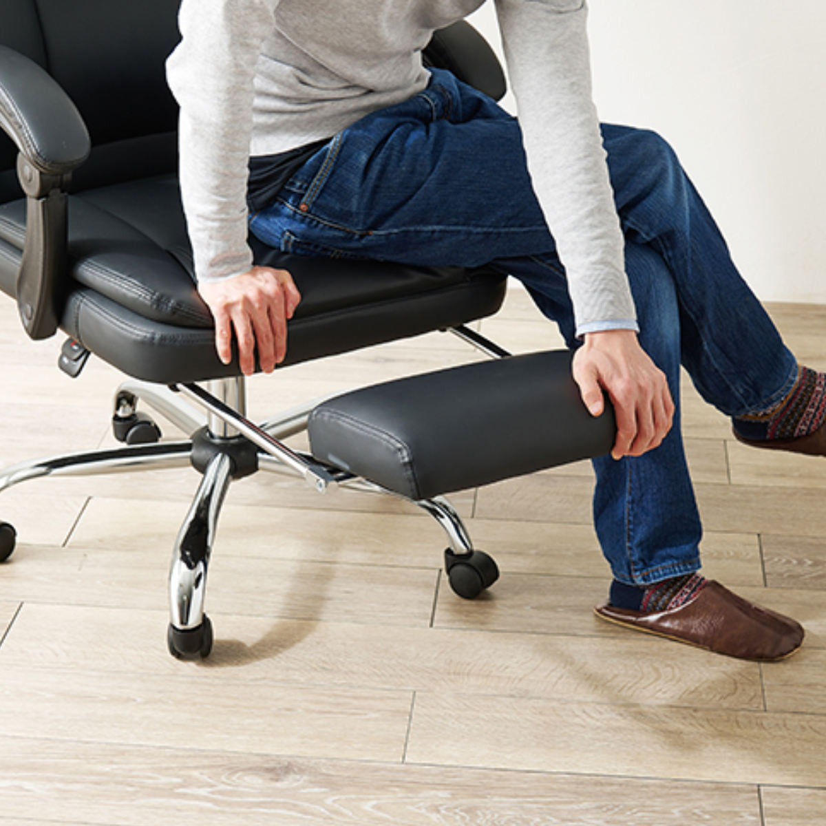 HAGiHARA（萩原） リクライニングチェア 回転式 一人用 アームレスト