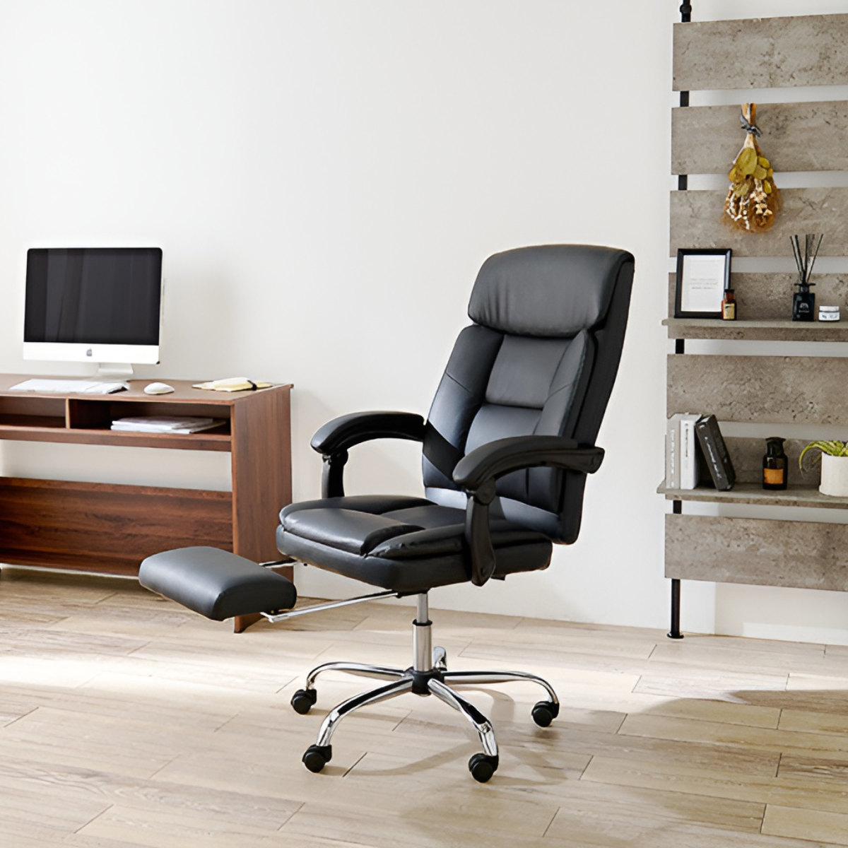 HAGiHARA（萩原） リクライニングチェア 回転式 一人用 アームレスト