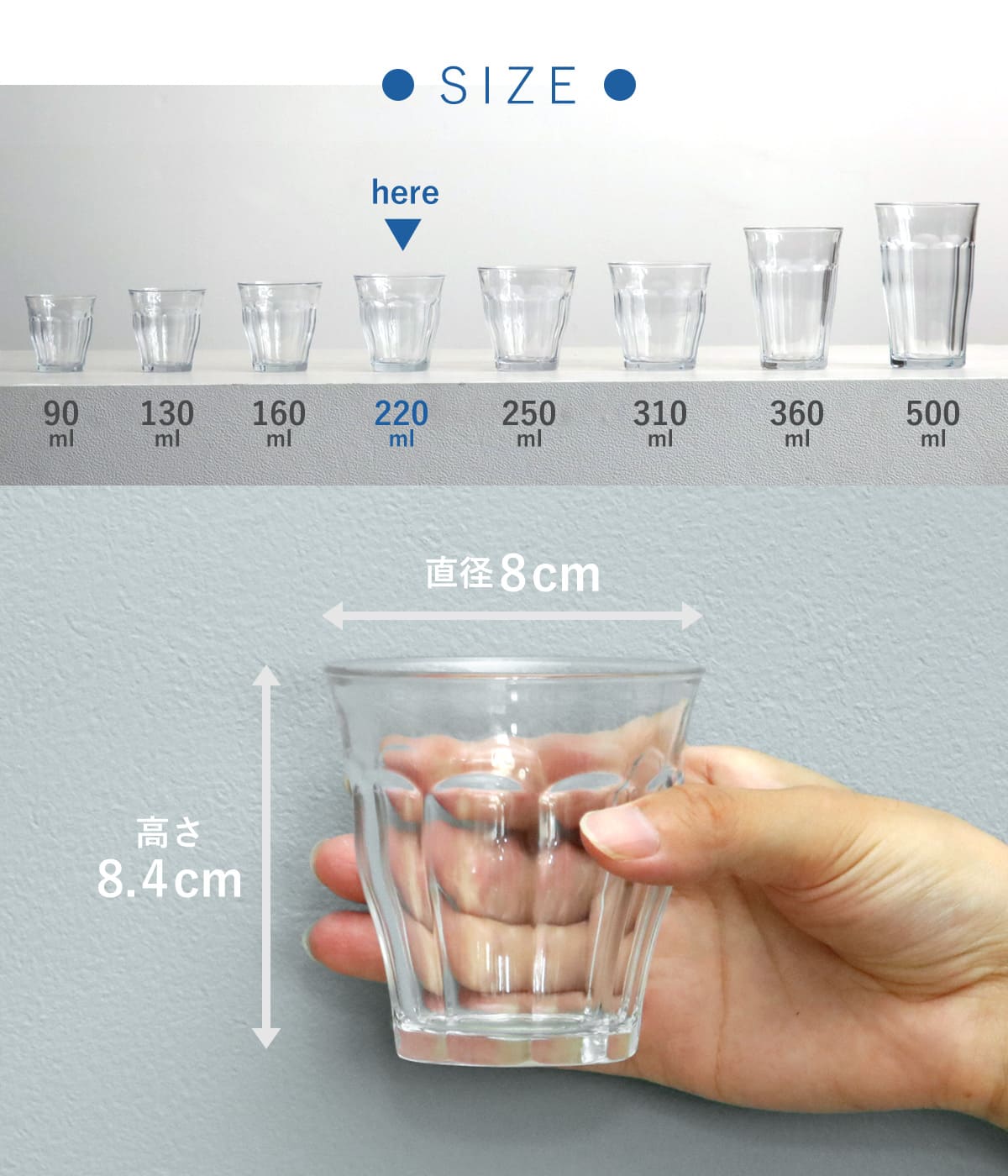 DURALEX（デュラレックス） ピカルディ グラス 220ml （ PICARDIE