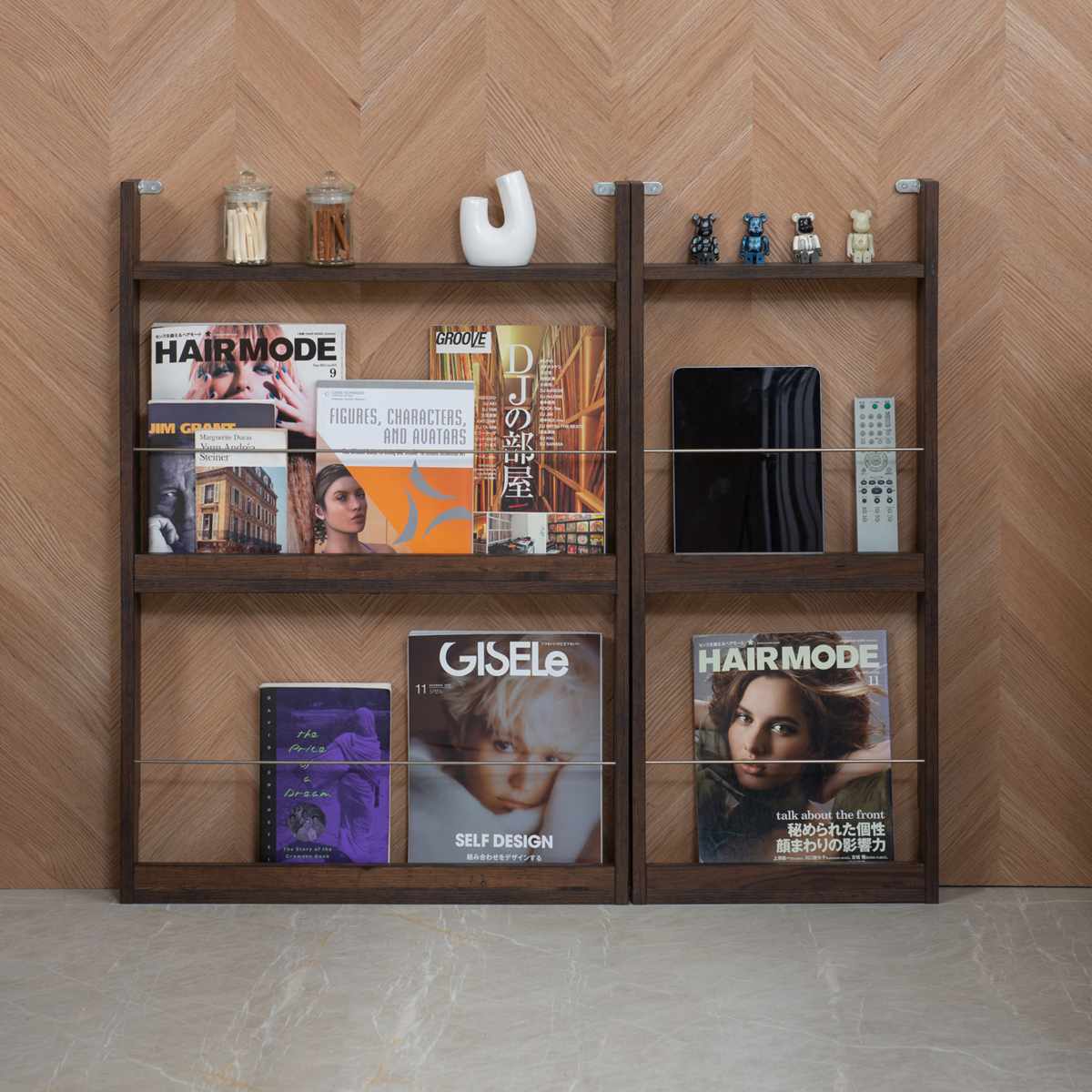 マガジンラック 幅60cm 2段 薄型 （ 本棚 雑誌収納 ブックスタンド