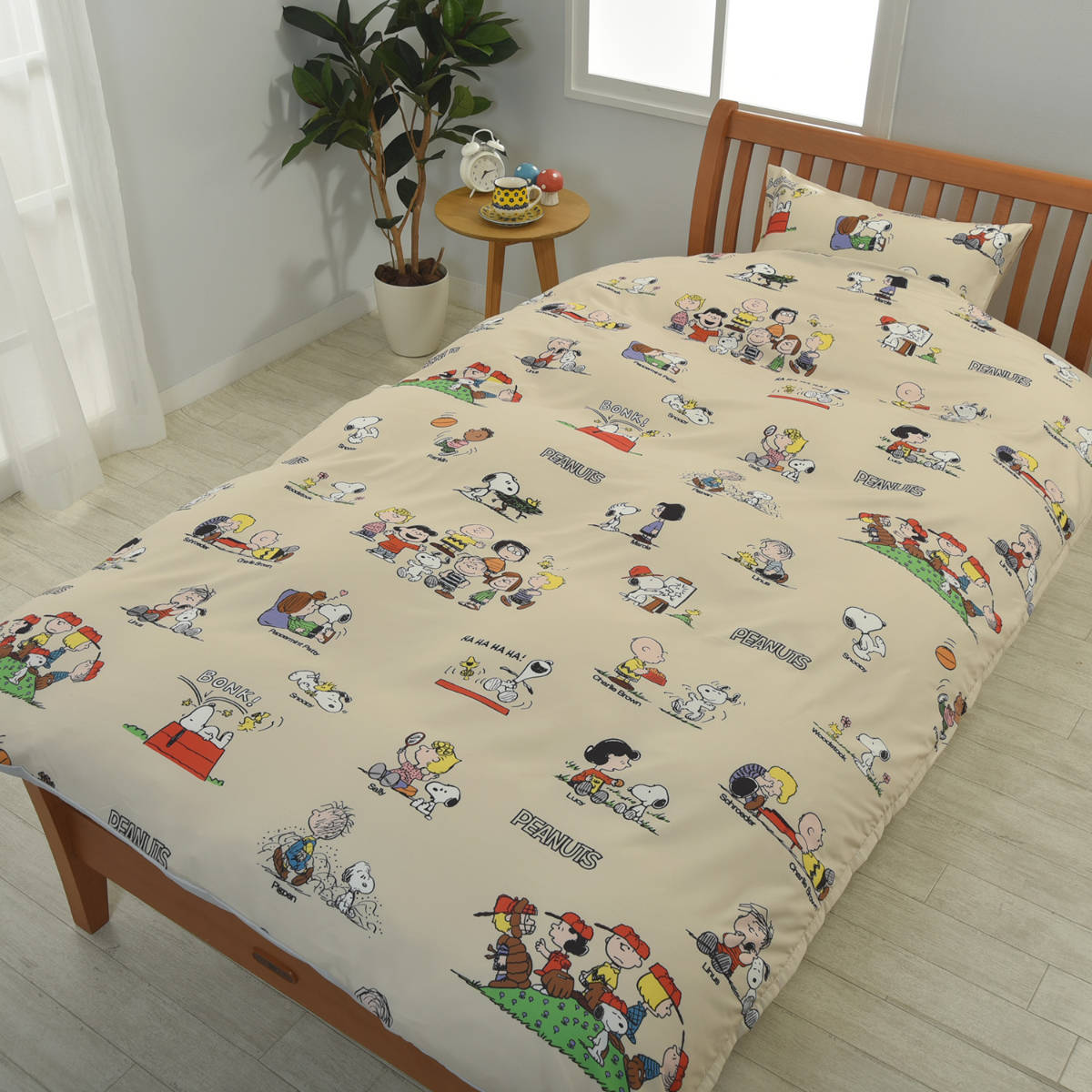 西川 掛け布団カバー シングル ピーナッツ・ギャング スヌーピー 洗濯