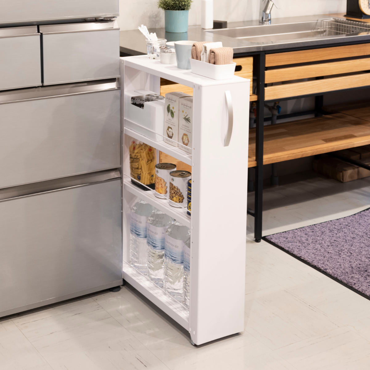 特典付き キッチンストッカー トールワゴン 幅20cm 高さ85cm