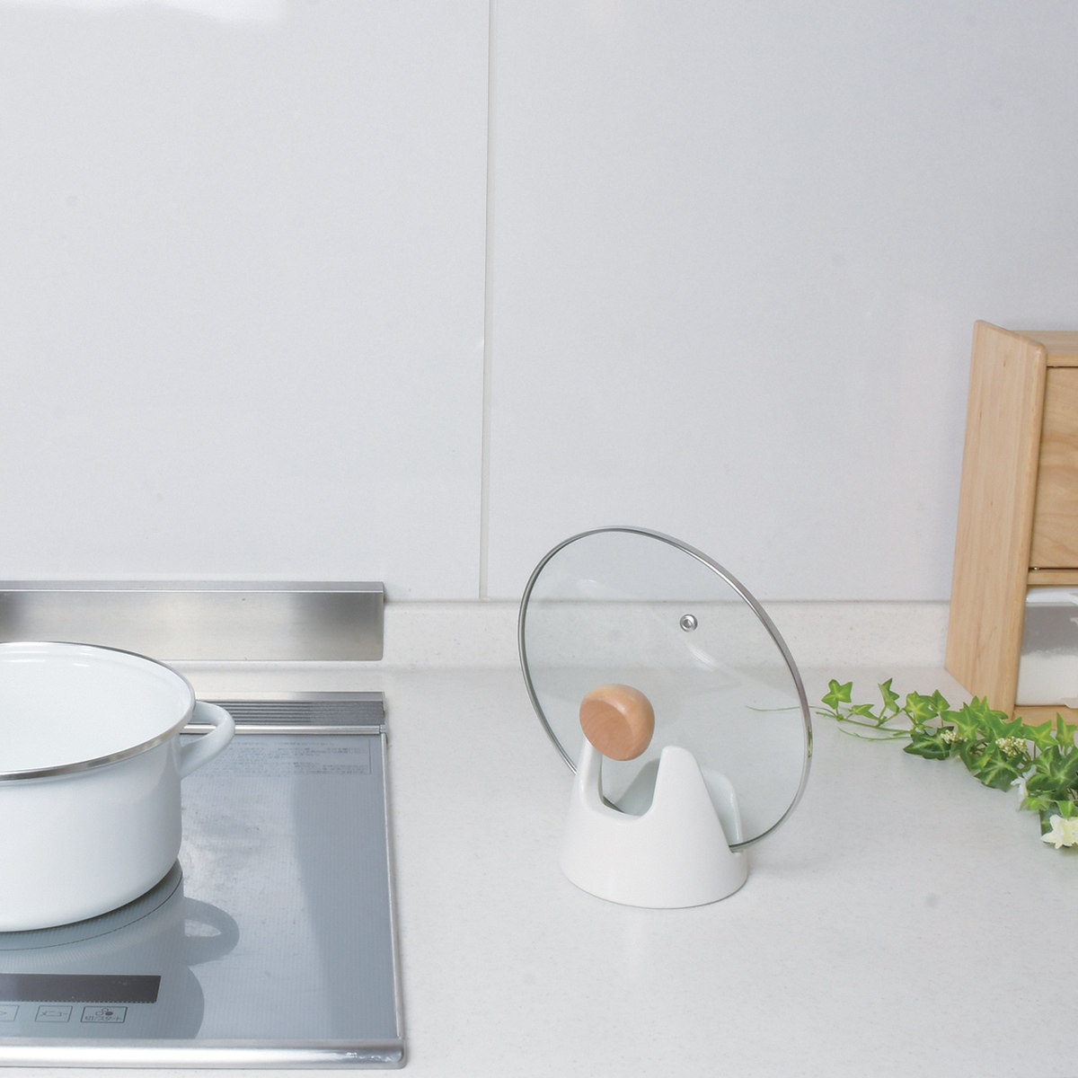 鍋蓋スタンド ブランキッチン 磁器製 ( 鍋フ...の詳細画像2
