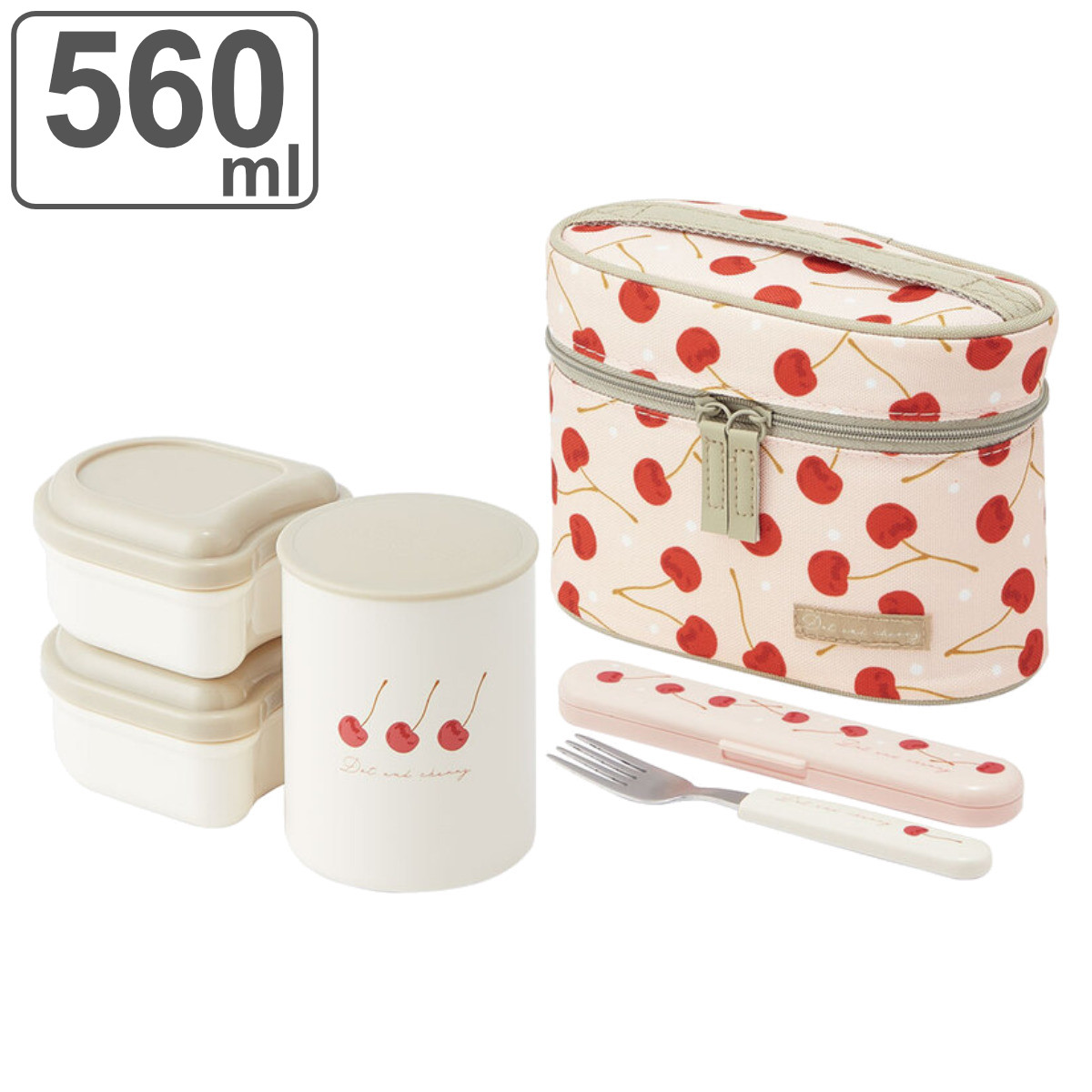 スケーター 弁当箱 保温 560ml 抗菌保温ジャー付ランチ Dot＆チェリー