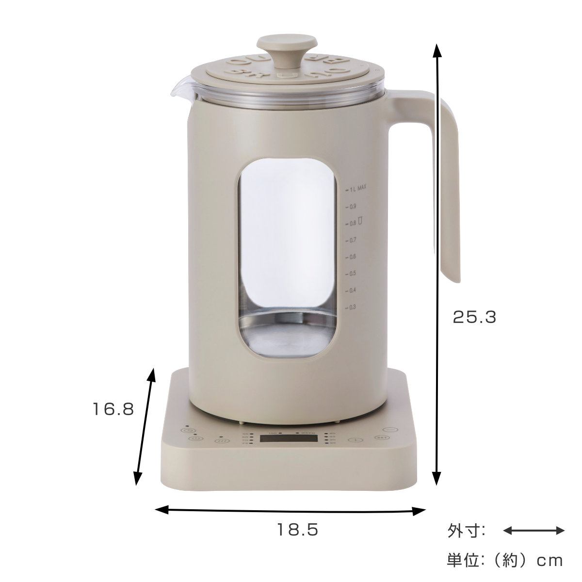 zuki様美品 BRUNO マルチケトル　温度調節　ウォームグレー 湯沸かし BRUNO crassy+ マルチケトル 1L 温度調節機能付き （ ブルーノ 電気