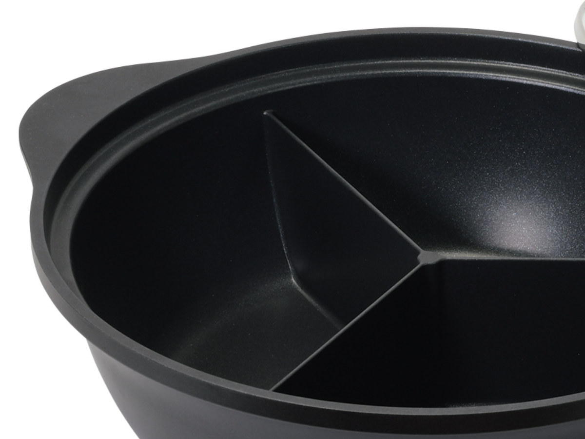 パール金属 仕切り鍋 28cm IH対応 ふっ素加工 ガラス蓋付き 韓味家