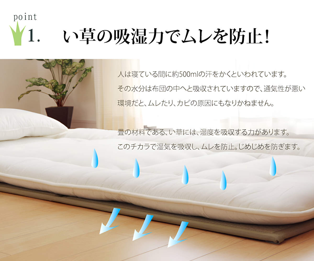 【美品】純国産　イ草マットレス　100×210cm イケヒコ マットレス シングル 日本製 畳 夢見畳3 100×210cm 国産 置き