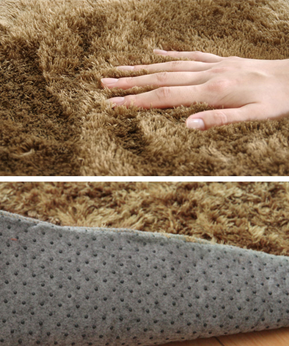 イケヒコ ラグ カーペット 2畳 シャギー調 ラルジュ 円形 約185cm