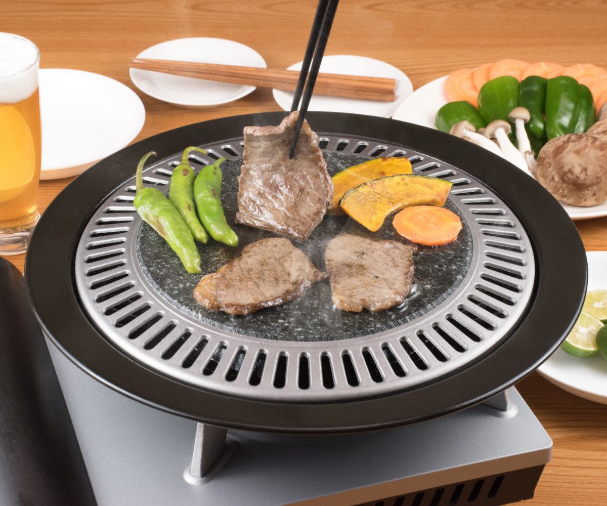 焼肉プレート 33cm 丸型 天然石 カセットコンロ専用 味覚探訪 韓国編 （ 卓上コンロ専用 天然石プレート グリルプレート 焼き肉プレート  韓国料理 焼肉 円形 ） : 438965 : リビングート ヤフー店 - 通販 - Yahoo!ショッピング